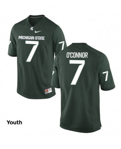 Youth Michigan State Spartans NCAA #7 Tyler O'Connor Green Authentic Nike Stitched College Football Jersey WF32H56MM